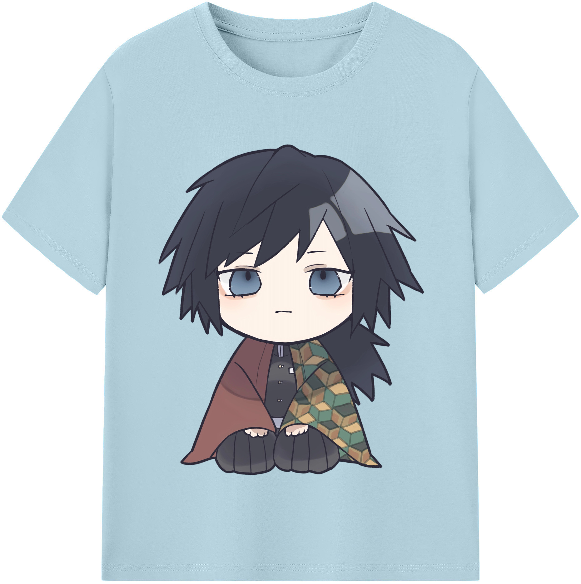 （画像用） 鬼滅の刃（きめつのやいば）水柱-冨岡 義勇／とみおか ぎゆう Tomioka Giyuu 綿100％半袖Tシャツ（フロントプリント）